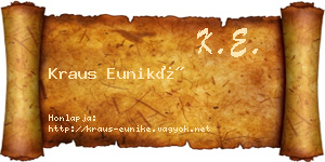 Kraus Euniké névjegykártya